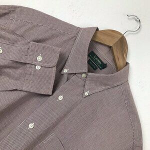 Lauren by Ralph Lauren Mens Brown Long Sleeved Cotton‎ Shirt | 16 1/2 35/35